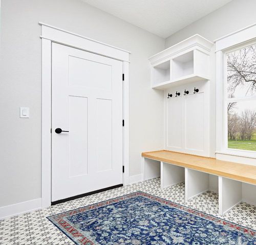 COZYLOOM 5x7 Vintage Bohemian Distressed Rug Oriental Floral Printed Rug Boho Chenille Soft Floor Cover for Living Room Bedroom Non-Slip Low Pile Washable Rug Foldable Thin Blue in White Modern Entryway