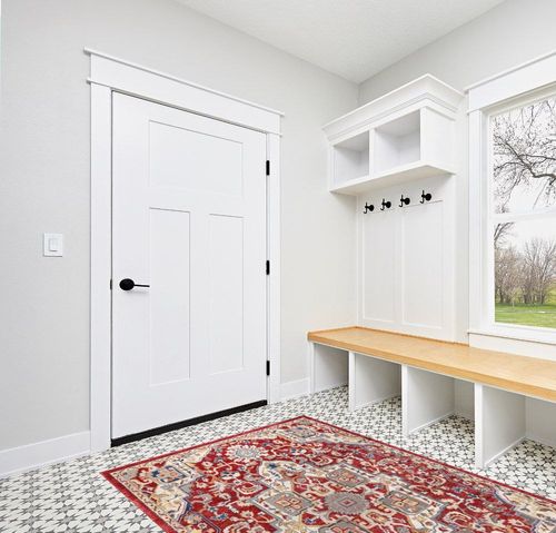 Gertmenian 19159 Boho Abstract Rug VI Modern Living Room Kitchen Bohemian Area Carpet, 5x7 Standard, Red Ivory Medallion Distressed Vintage in White Modern Entryway