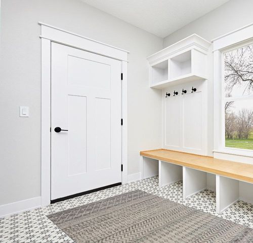 New Harput Moroccan Trellis Farmhouse Area Rug - Living Room, Bedroom Carpet - Bohemian, Distressed - Geometric, Chevron Pattern - Beige, Dark Gray, Light Grey, Off White - 5'3" x 7'3" in White Modern Entryway