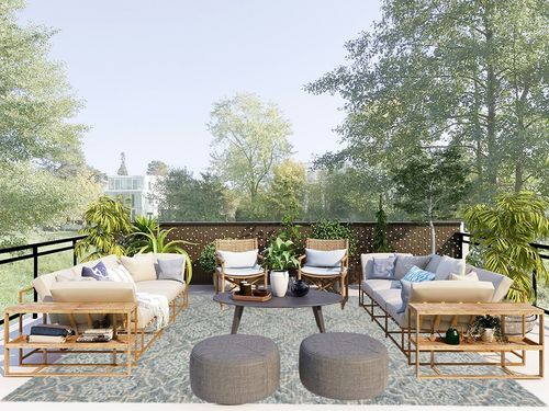 SAFAVIEH Abstract Collection Area Rug - 8' x 10', Blue & Grey, Handmade Wool, Ideal for High Traffic Areas in Living Room, Bedroom (ABT201A) in Scandinavian Modern Patio