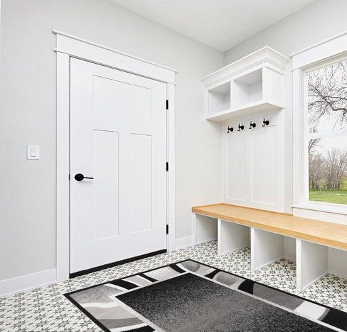 Home Dynamix Lyndhurst Rotana Modern Area Rug, Contemporary Black/Gray 5'2"x7'4" in White Modern Entryway