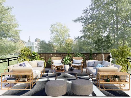 GLORY RUGS Area Rug 8x10 Navy Door Mat Modern Swirls Carpet Bedroom Living Room Contemporary Dining Accent Sevilla Collection 4816 in Scandinavian Modern Patio