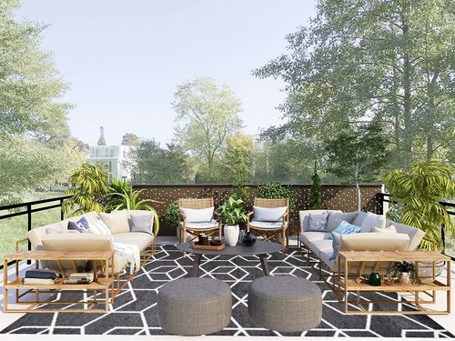 JONATHAN Y SEU101A-8 Tumbling Blocks Modern Geometric Indoor Area-Rug Contemporary Casual Easy-Cleaning Bedroom Kitchen Living Room Non Shedding, 8 X 10, Black/White in Scandinavian Modern Patio