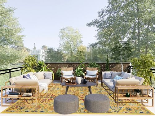 Nourison Allur Persian Yellow Multicolor 7'10" x 9'10" Area -Rug, Easy -Cleaning, Non Shedding, Bed Room, Living Room, Dining Room, Kitchen (8x10) in Scandinavian Modern Patio