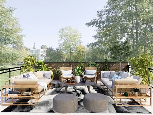 Abani Rugs Modern 7'9" x 10'2" Black & White Floral Swirl Area Rug - Contemporary Geometric 3D Rug, Arto Collection in Scandinavian Modern Patio