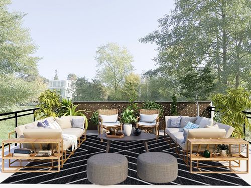 SAFAVIEH Adirondack Collection Area Rug - 8' x 10', Black & Light Grey, Modern Geometric Design, Non-Shedding & Easy Care, Ideal for High Traffic Areas in Living Room, Bedroom (ADR251F) in Scandinavian Modern Patio