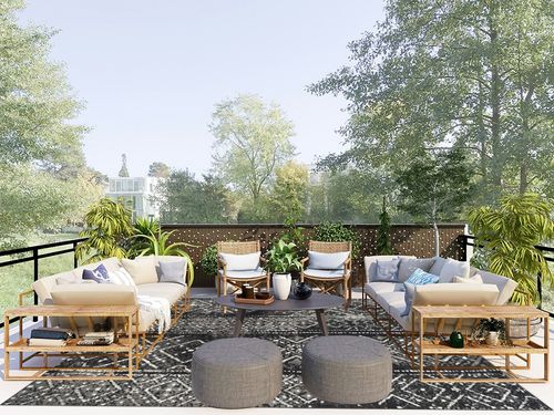 SAFAVIEH Adirondack Collection Area Rug - 8' x 10', Black & Silver, Moroccan Boho Distressed Design, Non-Shedding & Easy Care, Ideal for High Traffic Areas in Living Room, Bedroom (ADR111C) in Scandinavian Modern Patio