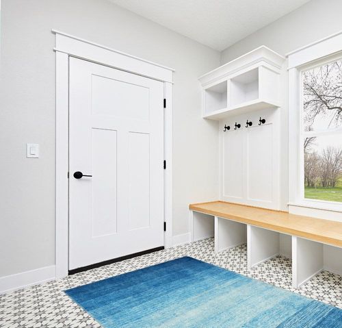 Wonnitar Modern Ombre Washable 5x7 Area Rugs,Large Blue Rug for Bedroom,Non-Shedding Living Room Throw Rug,Non-Slip Abstract Dining Room Floor Carpet for Bedside Kids Room Office in White Modern Entryway