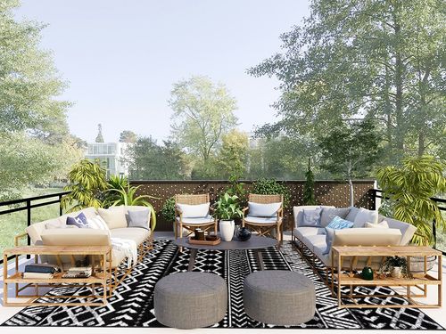 CAMILSON Boho Moroccan Area Rug, 8x10 Geometric, Diamond Design for Living Room Bedroom Black/White Indoor Area Rugs Bohemian in Scandinavian Modern Patio