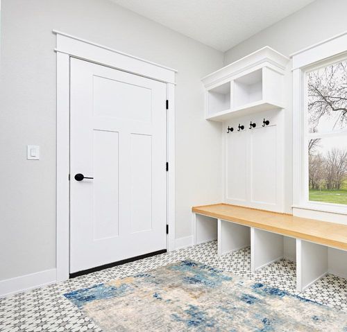 Lahome Modern Abstract 5x7 Blue Machine Washable Area Rug, Soft Bedroom Rug Non Slip Living Room Rug,Stain Resistance Dining Room Mat Carpet for Nursery Office Couch Entrance Kitchen in White Modern Entryway