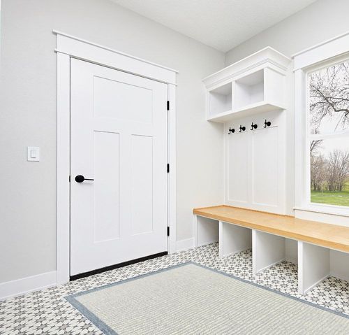 Mark&Day Outdoor Rugs, 5x7 Mber Global Navy/Ivory Indoor/Outdoor Area Rug, Blue Ivory Carpet for Patio, Porch, Deck, Bedroom, Living Room or Kitchen (5'3" x 7') in White Modern Entryway