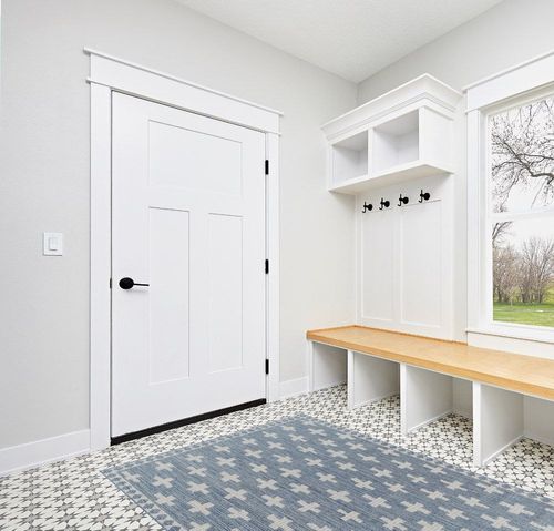 Mark&Day Outdoor Rugs, 5x7 Thornhill Modern Navy Indoor/Outdoor Area Rug, Blue Black Carpet for Patio, Porch, Deck, Bedroom, Living Room or Kitchen (5'3" x 7') in White Modern Entryway