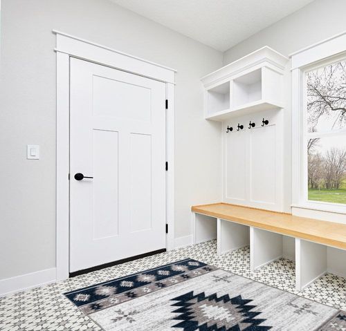 Well Woven Southwestern Rodrigo 5'3" x 7'3" Blue Area Rug in White Modern Entryway