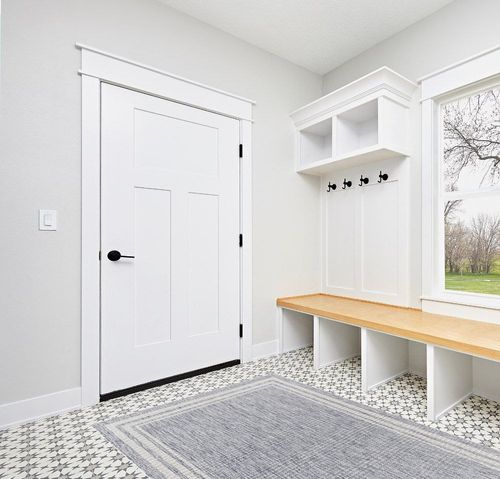 Mark&Day Outdoor Rugs, 5x7 Agency Cottage Denim Indoor/Outdoor Area Rug, Blue Ivory Carpet for Patio, Porch, Deck, Bedroom, Living Room or Kitchen (5'3" x 7') in White Modern Entryway