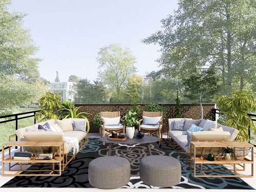 Rugshop Contemporary Modern Floral Abstract Flowers Easy Maintenance for Home Office, Living Room, Bedroom, Kitchen Soft Area Rug 5' 3" X 7' 3" Gray in Scandinavian Modern Patio