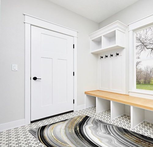 Black Grey Gold Marble Swirl Modern Abstract Area Rug for Living Room Bedroom Diningroom Washable Soft Art Decor Indoor Outdoor Home Office Carpet Floor Rug 5x7 in White Modern Entryway