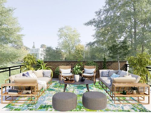 Area Rug Living Room Rugs - 8x10 Washable Large Modern Abstract Soft No Slip Indoor Rug Thin Floor Carpet for Bedroom Under Dining Table Home Office Decor - Green in Scandinavian Modern Patio