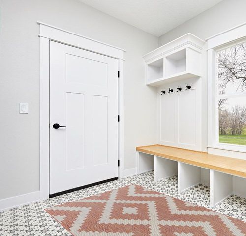 Mark&Day Outdoor Rugs, 5x7 Squaw Modern Dark Coral/Off-White Indoor/Outdoor Area Rug, Pink Off-White Carpet for Patio, Porch, Deck, Bedroom, Living Room or Kitchen (5'3" x 7') in White Modern Entryway