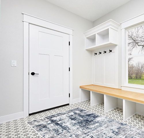 Rugshop Distressed Abstract Area Rug 5' x 7' Blue in White Modern Entryway