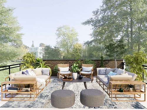 Area Rug Living Room Rugs - 8x10 Abstract Large Soft Indoor Washable Rug Neutral Modern Low Pile Carpet for Bedroom Dining Room Farmhouse Home Office - Beige Blue in Scandinavian Modern Patio