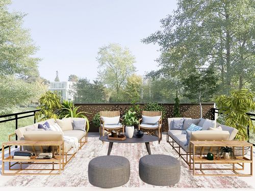 SAFAVIEH Meadow Collection Area Rug - 8' x 10', Beige & Pink, Modern Abstract Design, Non-Shedding & Easy Care, Ideal for High Traffic Areas in Living Room, Bedroom (MDW585B) in Scandinavian Modern Patio