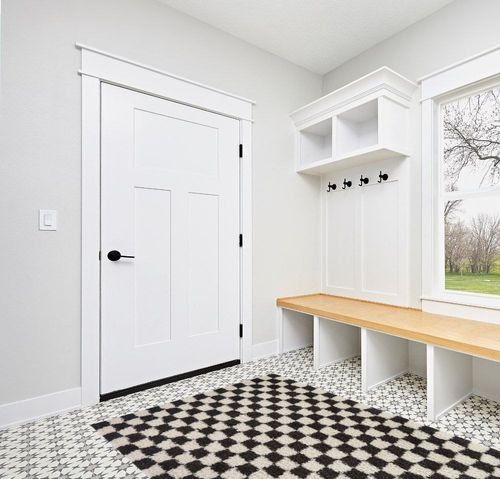 Balta Rugs Oslo Checkered Shag Rug, Black, 5' 3" x 7' in White Modern Entryway