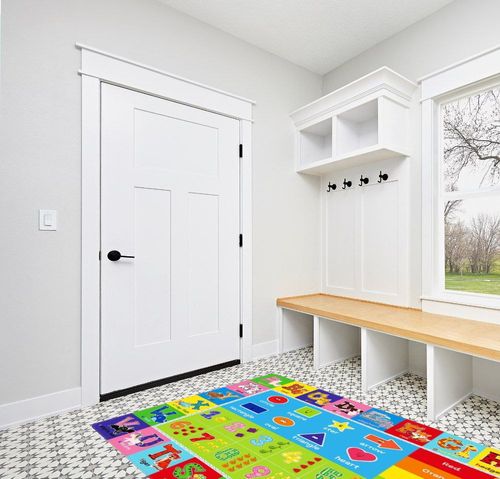 LTKOUGFAM Kids Play Rug for Playroom, Kids Play Mat ABC Educational Area Rug, Toddler Baby Playroom Mat, Alphabet Animal Soft Non-Slip Kids Rug Carpet for Boy Girl Bedroom (78.7X59 INCH Style 2) in White Modern Entryway