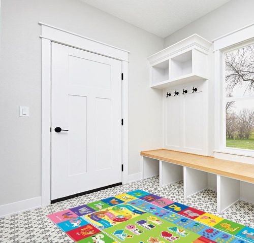 Kids Play Rug for Baby Play Mat for Floor, 78.7 x 59 Inches Kids Rugs for Playroom, Playtime Collection ABC, Numbers, Animals, Month, Season Educational Area Rug for Kids Room Classroom in White Modern Entryway