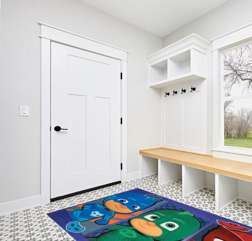 Gertmenian Disney PJ Masks Rug Boys Girls Childrens Bedroom Decor Kids Home Play Room Mat Bedding Area Carpet, 54x78 Large, Navy Blue, 47256 in White Modern Entryway