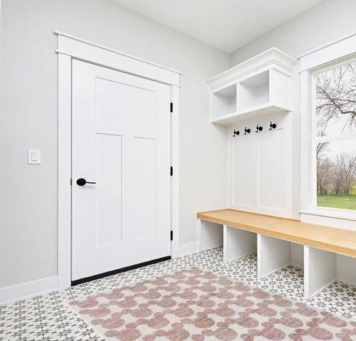 Gertmenian Disney Mickey Mouse Rug Textured Floor Mat Home Decorations Kits Play Room Decor Study Area Carpet; 5x7 Standard; White Cream Tile Pink Ears; 46517 in White Modern Entryway