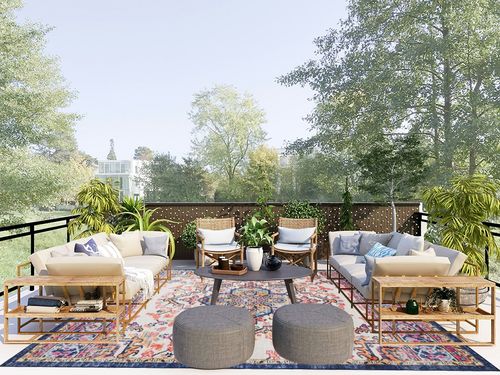 Garvee 8x10 Area Rug Vintage Bohemian Washable Area Rug Indoor Medallion Floor Carpet Rug Stain Resistant Foldable Accent Rug Lightweight Kitchen Living Room Bedroom Dining Room, Multi in Scandinavian Modern Patio