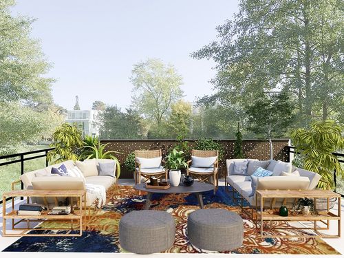 LUXE WEAVERS Modern Multicolor 1636 Mandala 8x10 Area Rug, Contemporary Bohemian Bedroom Carpet in Scandinavian Modern Patio