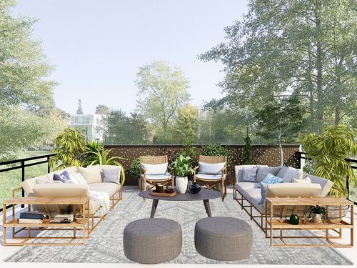 Handmade Tribal Bohemian Ivory Area Rug 8 x 10 in Scandinavian Modern Patio