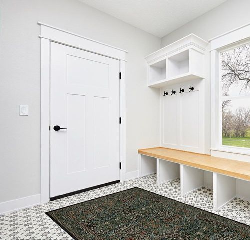 RUGGABLE Morris & Co Washable 5x7 Area Rug, Dark Green, Premium Rugs for Living Room, Bedroom, Kitchen, Office, Classroom with Gripper Non Slip Pad in White Modern Entryway