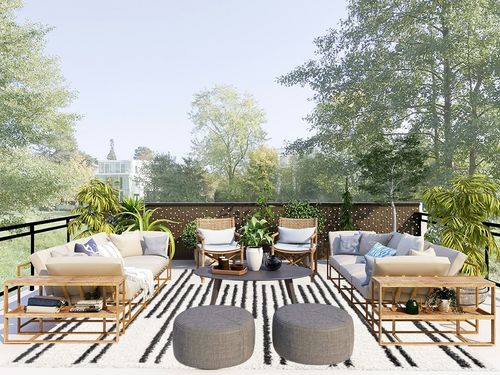 Eyely HOM406A-8 Moroccan Hype Petra Stripe Geometric Shag Indoor Area Rug Bohemian;Transitional;Modern, Bedroom, Kitchen, Living Room, Easy-Cleaning, Non-Shedding, 8 X 10, White/Gray in Scandinavian Modern Patio