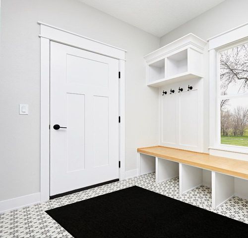 Furnish my Place Modern Indoor/Outdoor Commercial Solid Color Rug - Black, 5' x 7', Pet and Kids Friendly Rug. Made in USA, Rectangle, Area Rugs Great for Kids, Pets, Event, Wedding in White Modern Entryway