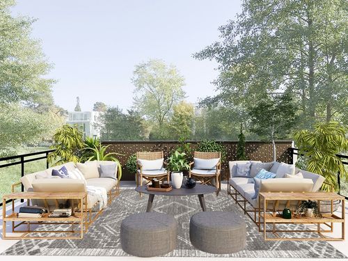 Eyely HOM200C-8 Moroccan Hype Amir Beni Souk Indoor Area Rug Bohemian;Scandinavian;Transitional;Rustic, Bedroom, Kitchen, Living Room, Easy-Cleaning, Non-Shedding, 8 X 10, Gray/Cream in Scandinavian Modern Patio