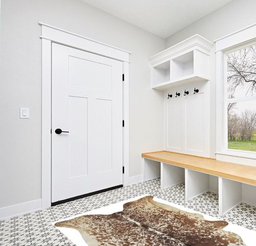 Gaucho Cowhides Natural Snowie Brown and White in White Modern Entryway