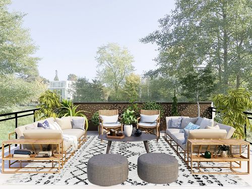 CosmoLiving by Cosmopolitan Wisp Area Rug, 8'0" x 10'0", Whisper White in Scandinavian Modern Patio