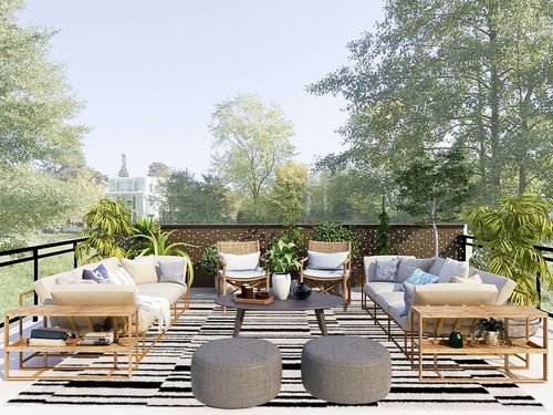 Hauteloom Deren Living Room, Bedroom Bohemian Shag Area Rug - Soft Shaggy Farmhouse - High Plush Pile - Black, White, Cream, Light Beige, Ivory - 7'10" x 10' in Scandinavian Modern Patio