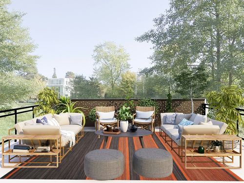 SAFAVIEH Kilim Collection Area Rug - 8' x 10', Dark Grey & Orange, Handmade Flat Weave Wool, Ideal for High Traffic Areas in Living Room, Bedroom (KLM952C) in Scandinavian Modern Patio