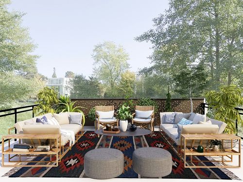 Jute Handwoven Kilim Rug, Bhhemian Jute Rug, Moroccan Rug, Handmade Bohemian Traditional Oriental Rug, Turkish Rug, Jute Rug (3x5 feet) in Scandinavian Modern Patio