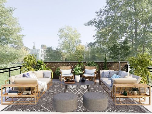 SAFAVIEH Kilim Collection Area Rug - 8' x 10', Brown & Ivory, Handmade Moroccan Boho Rustic Cotton, Ideal for High Traffic Areas in Living Room, Bedroom (KLM851T) in Scandinavian Modern Patio