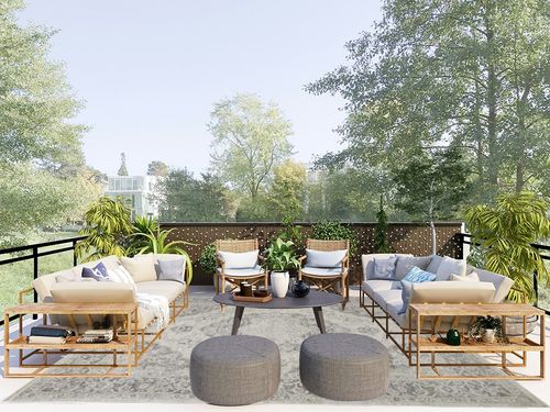 Nourison Tranquil Persian Ivory/Grey 8' x 10' Area -Rug, Easy -Cleaning, Non Shedding, Bed Room, Living Room, Dining Room, Kitchen (8x10) in Scandinavian Modern Patio