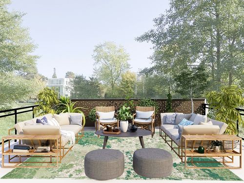 SAFAVIEH Madison Collection Area Rug - 8' x 10', Green & Ivory, Modern Abstract Design, Non-Shedding & Easy Care, Ideal for High Traffic Areas in Living Room, Bedroom (MAD499Y) in Scandinavian Modern Patio