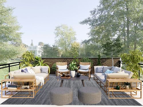 SAFAVIEH Vision Collection Area Rug - 8' x 10', Grey, Modern Ombre Tonal Chic Design, Non-Shedding & Easy Care, Ideal for High Traffic Areas in Living Room, Bedroom (VSN606D) in Scandinavian Modern Patio