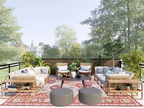 INGEROOM Area Rug 8x10 Boho Area Rug Machine Washable Rug Anti Slip Backing Rugs Stain Resistant Rugs for Living Room Bedroom Floor Carpets for Bedroom Large Rug Home Decor 8x10 Ares Rugs, Red in Scandinavian Modern Patio