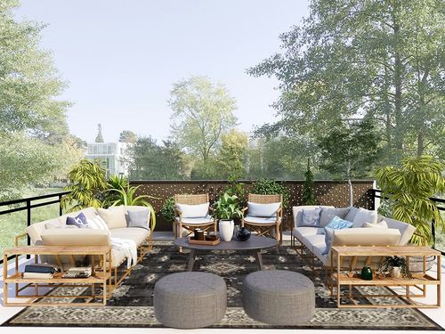 RUGGABLE – Verena Dark Wood – Machine Washable Area Rug – Pet & Child Friendly – Stain & Water Resistant – Non-Slip – 8'x10' in Scandinavian Modern Patio