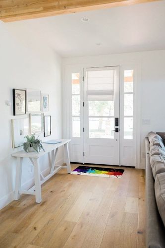 Rainbow Tie Dye Rugs,Colorful Splash Paint Fluffy Rugs for Bedroom Multicolor Grafitti Durable Indoor Entry Rug Luxury,Modern Abstract Non Slip Bathroom Carpet Black White 18x30 inches in White Scandinavian Entryway