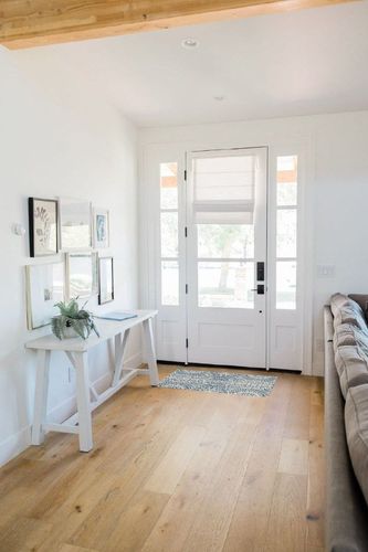 Dash and Albert Temple Ink Hand Micro Hooked Wool Rug, 2 X 3 Feet, Blue Geometric Pattern in White Scandinavian Entryway